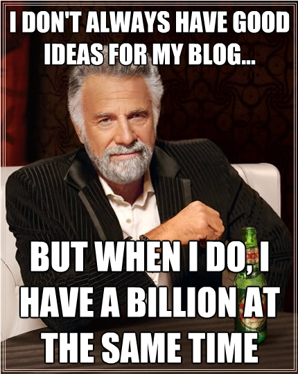 I dont always have good ideas for my blog, but when i do, i have a billion at the same time